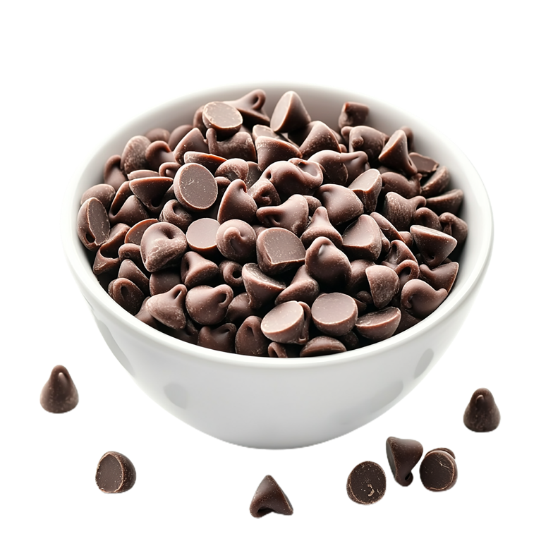 Nib Dark Chocolate Chips in a bowl